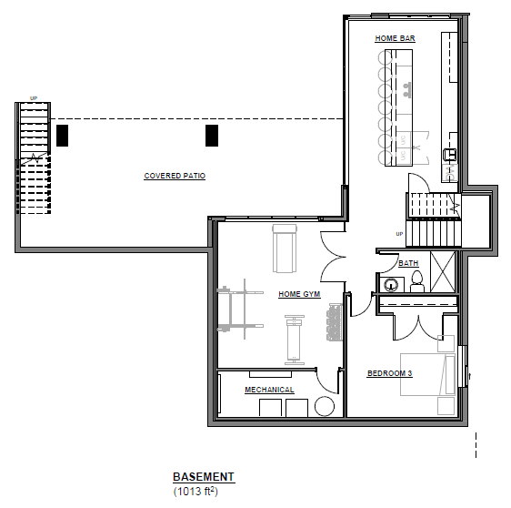 Teton floor plan, basement option