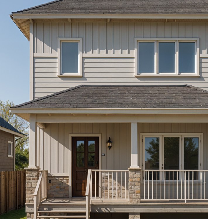 Two-storey Colorado home with a full-width front veranda