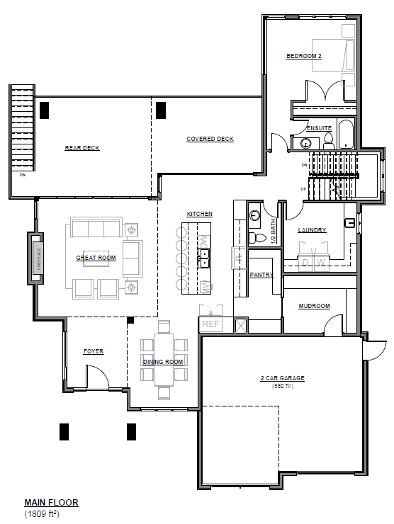 Teton floor plan, main floor