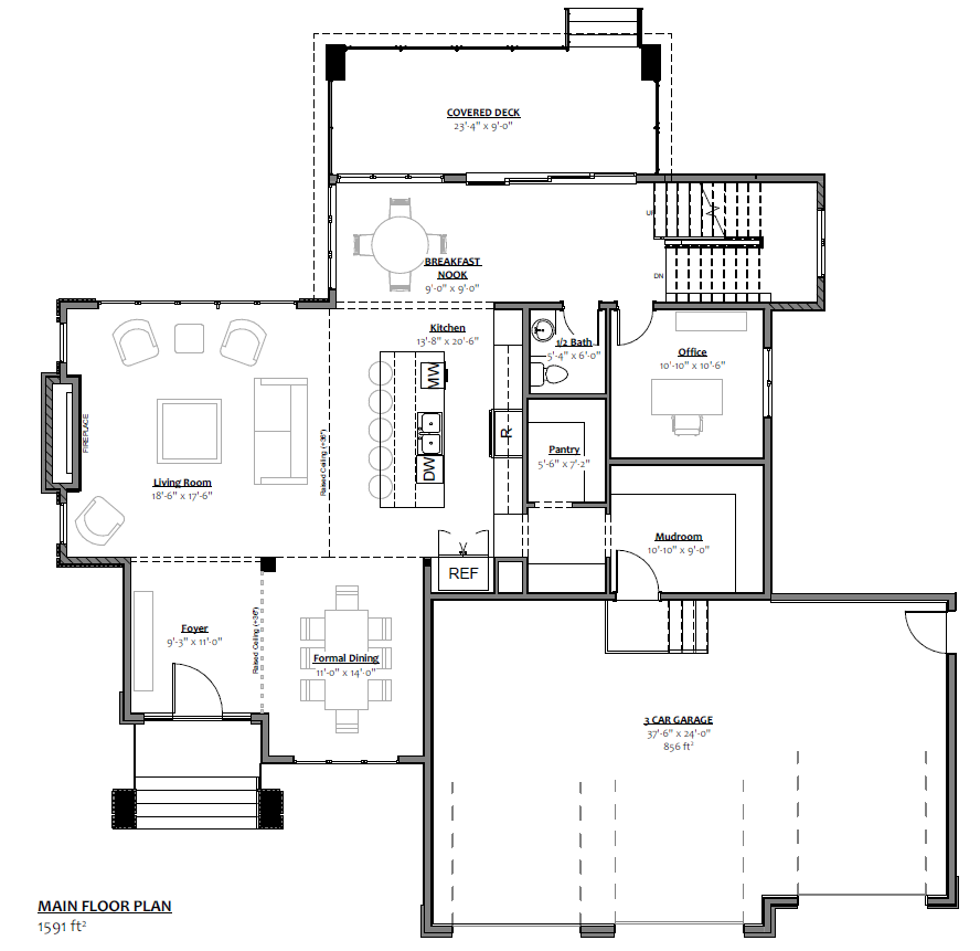 Denali floor plan, main floor