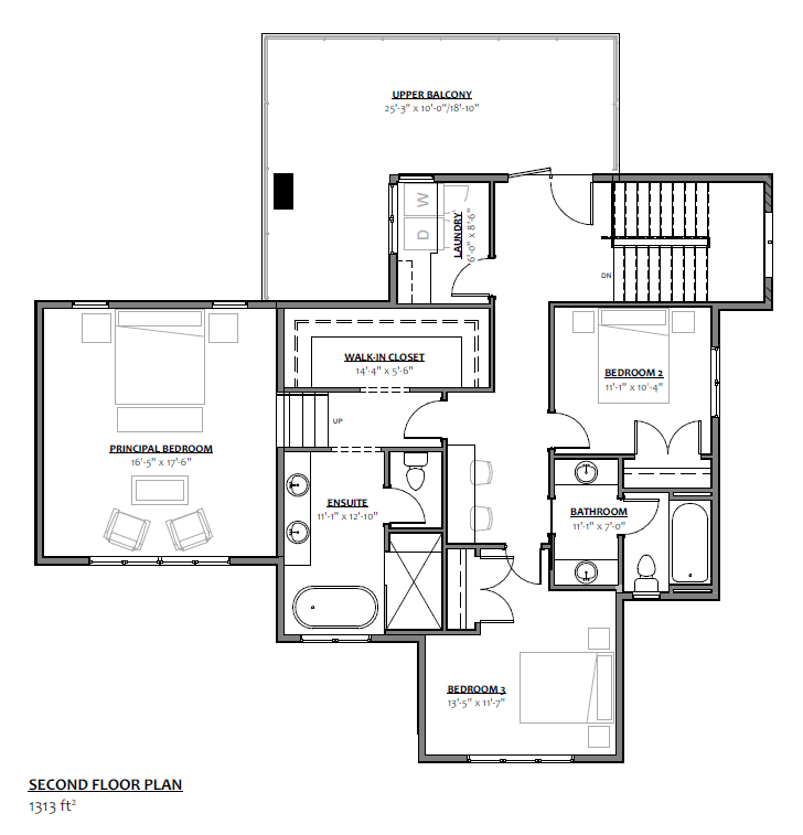 Denali floor plan, second floor